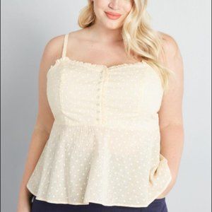 Modcloth Airy Engagement Yellow Peplum Top Size 1X